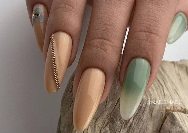 45+ Cute Summer Nails 2021 : Ombre Green French Tips